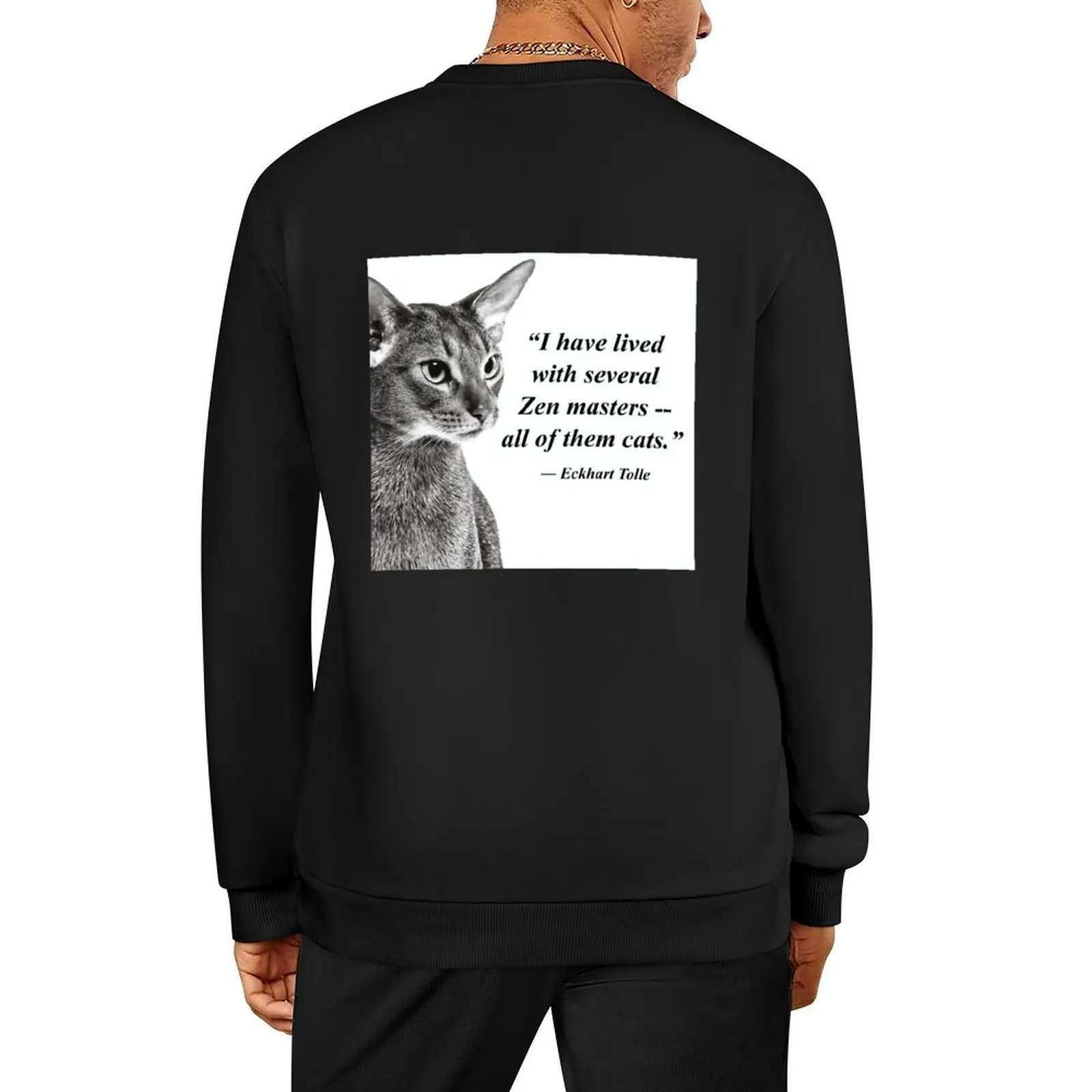 

Cat Zen Master Eckhart Tolle Pullover anime clothes tracksuit men mens clothing hoody
