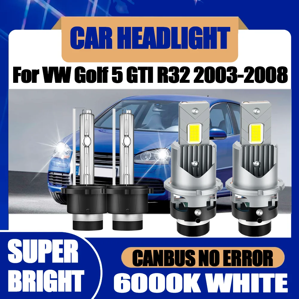 

High Power 300W HID Xenon Headlight Bulbs Super Bright 6000K White 30000LM Turbo Auto Headlamps For VW Golf 5 GTI R32 2003-2008