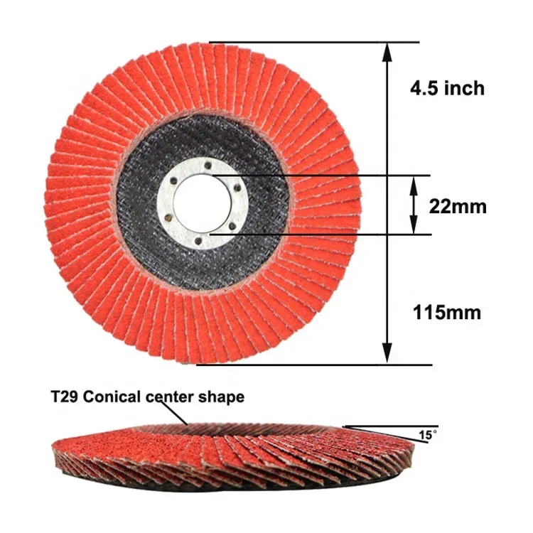 

SATC 4.5 inch hot seller flap disc with good sharpness ceramic abrasive tools Grit 60