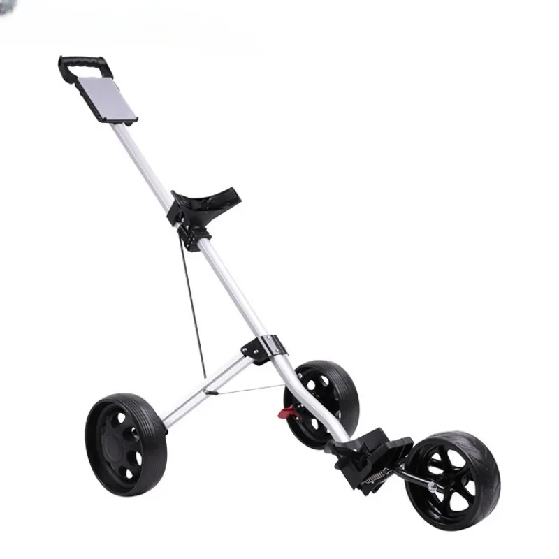 Three Wheel Aluminum Bag Trolley Golf Cart Trolley Foldable Golfing Supplies