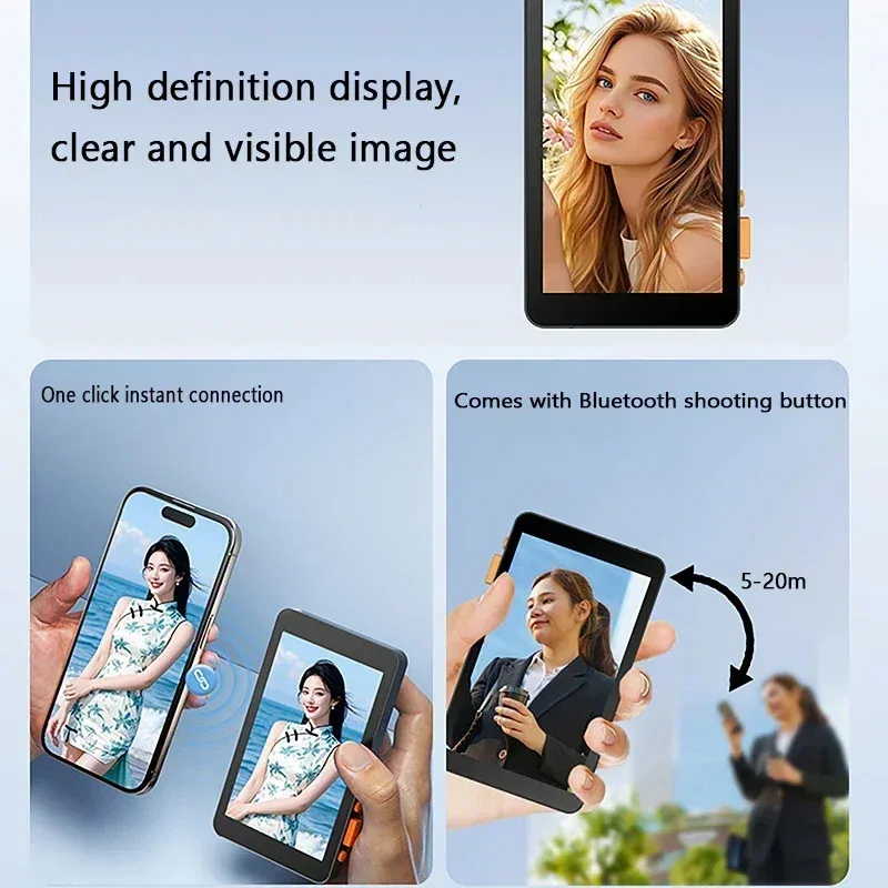 스마트폰 마그네틱 모니터 스크린 카메라 외부 전화 후면 카메라 셀카 Vlog 라이브 스트림 비디오 Vlog For Android iPhone