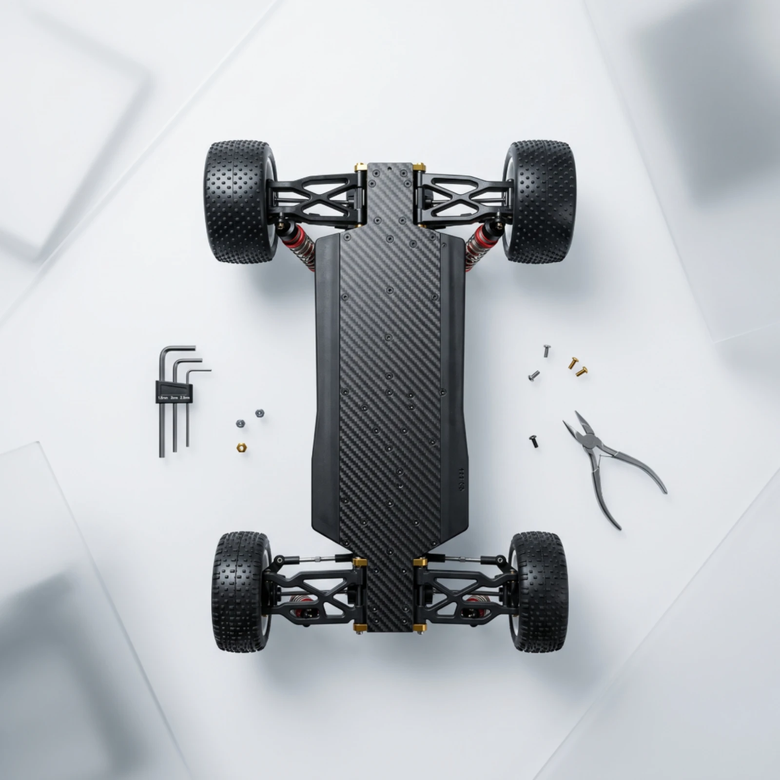 8 Pieces Carbon Fiber Chassis Kit Rigid RC Car Upgrade Parts RC Car Parts Kit Long-Lasting Cadre Compact for Hobbyists