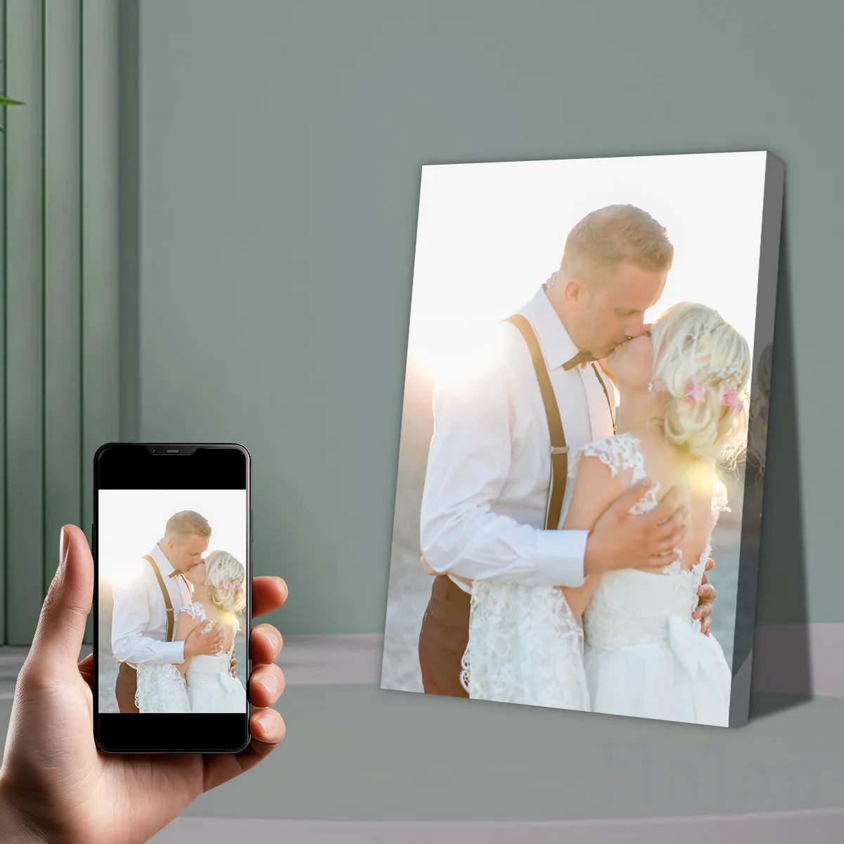 

1 Pcs Custom Printed Photo on Pine Wood Canvas -Mother's Day gifts Personalized Wall Hanging Art for Home & Office Decor, Unique