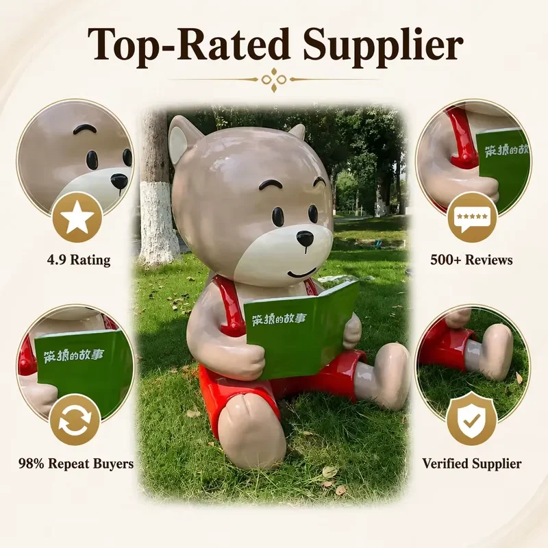 Customized Life Size Royal Guard Fox Statue Resin Garden Decoration Outdoor British Military Animal Sculpture Home Yard