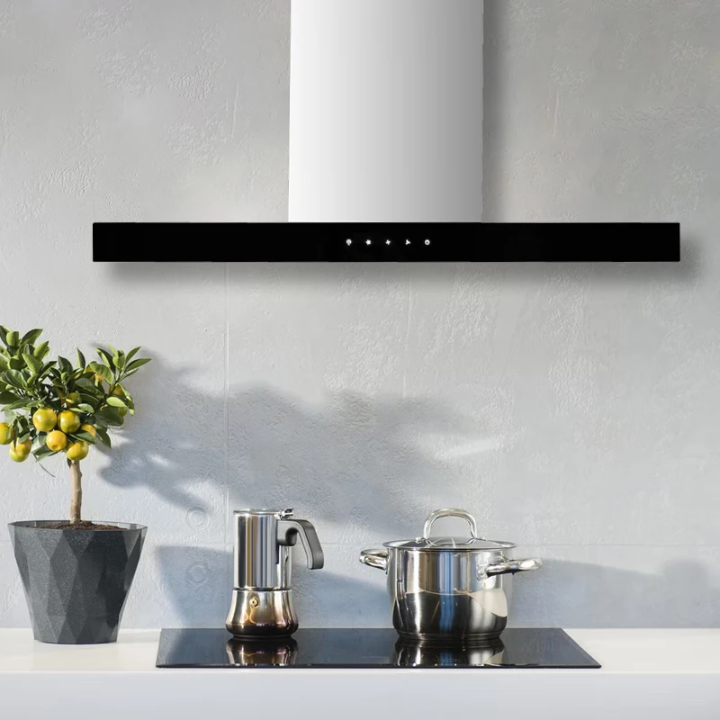 

Домашняя кухонная техника Вытяжка для электрической плиты Нержавеющая сталь Push Control Т-образная вытяжка