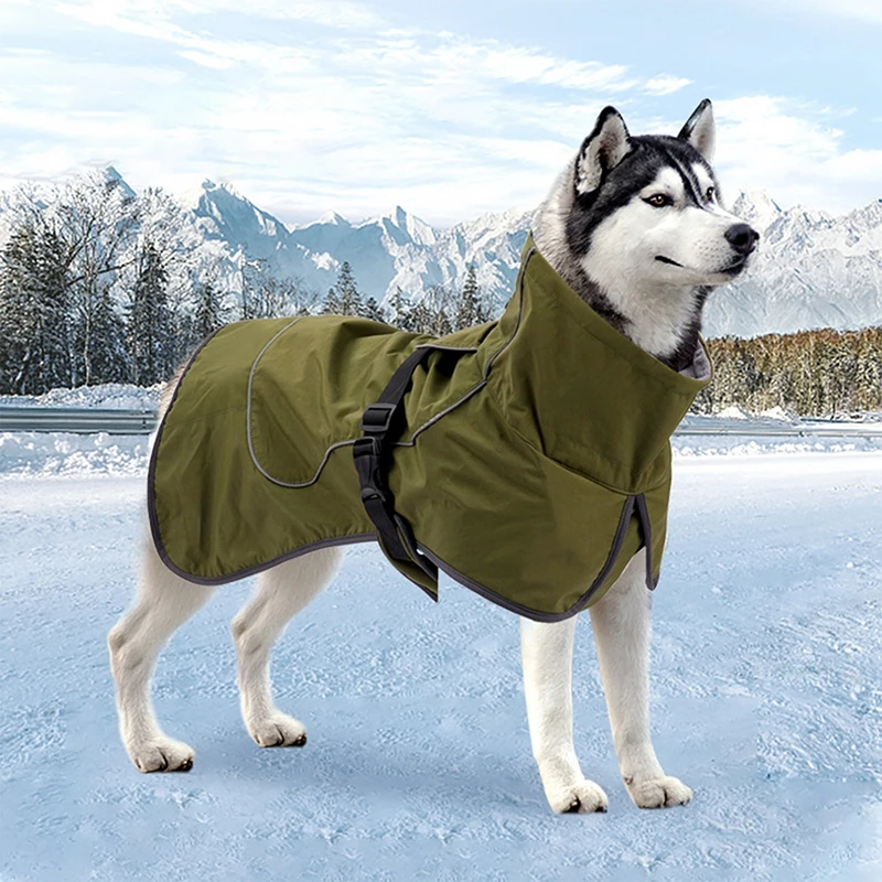 Dog Jacket Waterproof Dog Coat Reflective Jacket For Cold Weather With Soft Fleece Lining Warm Coat For Dog Indoor Outdoor Camp