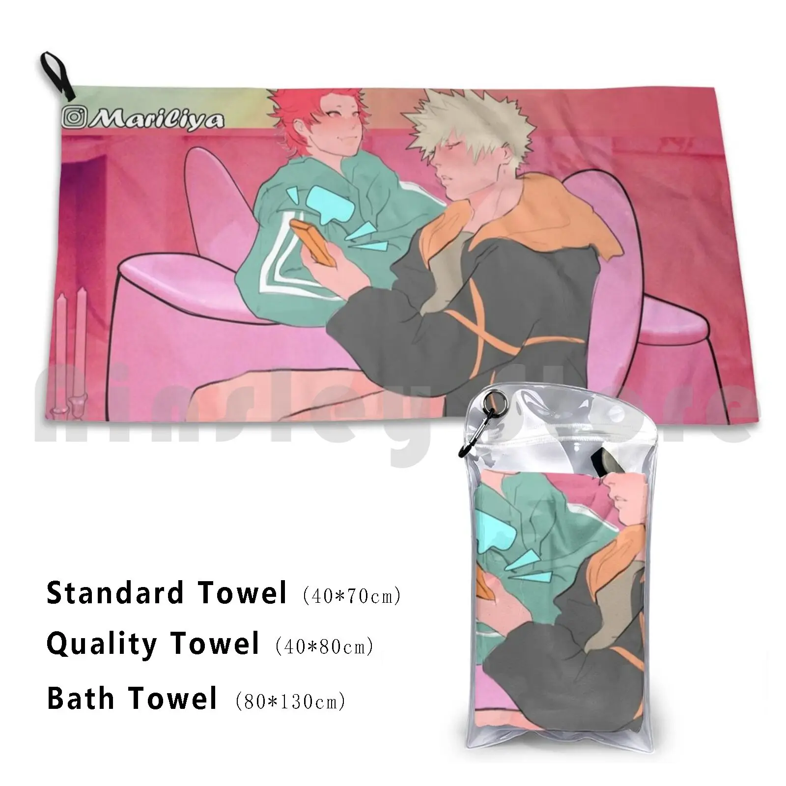 Multishitting-Kiribaku Beach Towel Quick Dry Quality Towel Kiribaku Bakushina Bakugou Bnha Bakugou Katsuki Bakugo