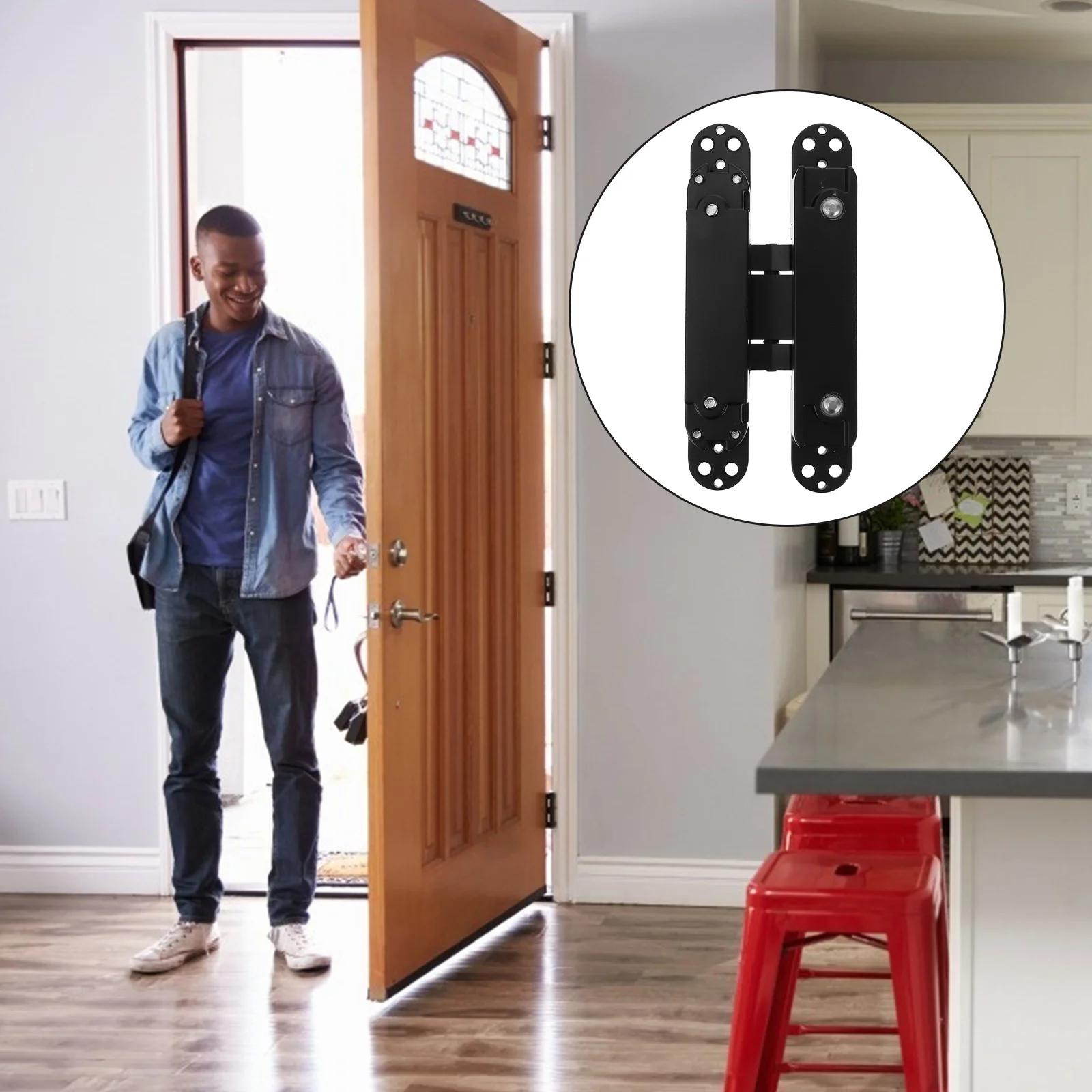 

Invisible Door Hinge Heavy Duty Metal Hidden Hinges Furniture 180 Degree Swing Left Right Door 40kg Load Capacity Seamless