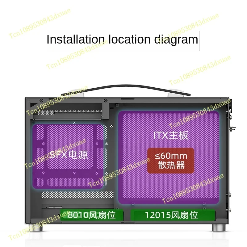 هيكل أسود S300، صندوق رئيسي للكمبيوتر المكتبي ITX محمول باليد TYPECmini صغير جدًا #3