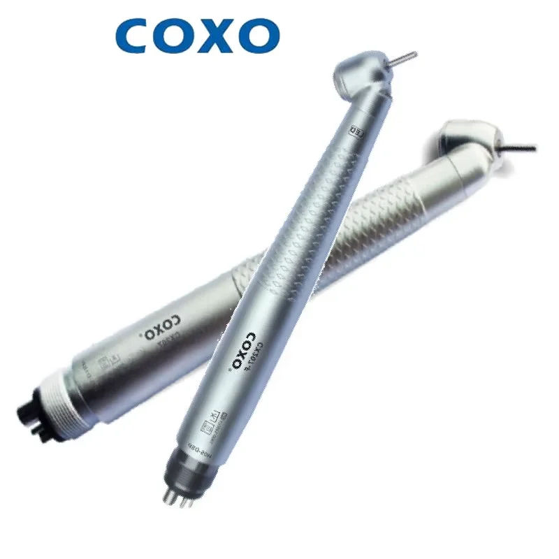 COXO CX207-F 45 ° LED 콘트라 앵글 고속 핸드피스, 3 방향 스프레이, 3 에어, 푸시 단추 워터 스프레이, 청소 및 미백용