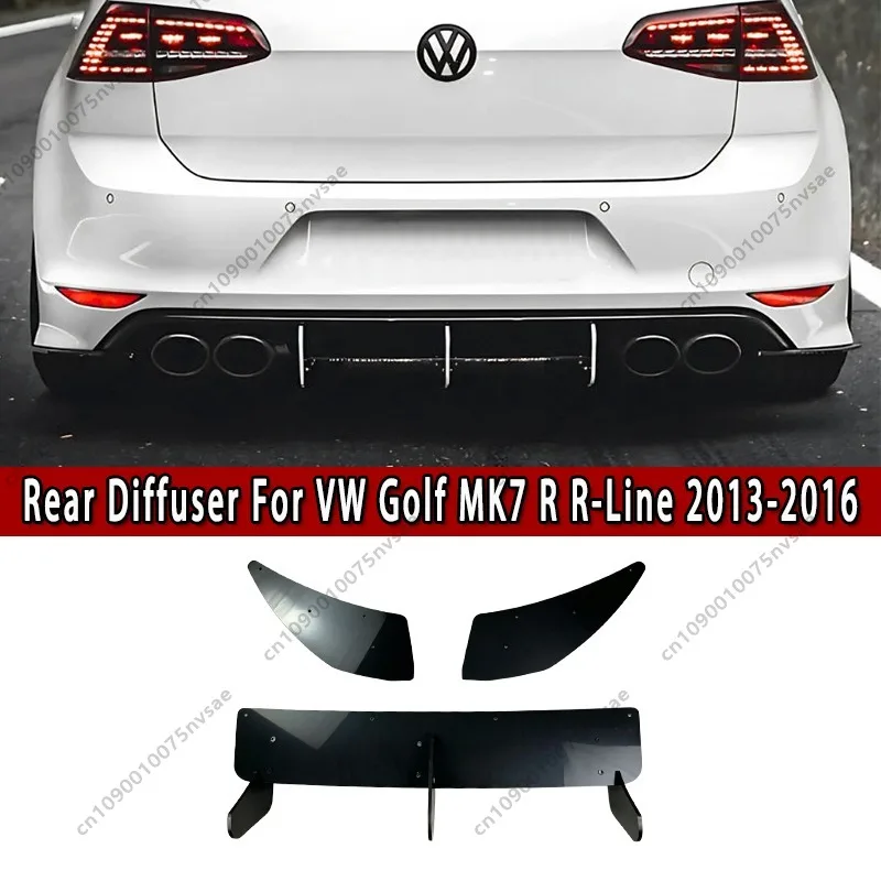 Dla VW Golf MK7 Golf 7 R-Line R 2013-2016 Tylna Listwa Zderzaka Dyfuzor 4 Żebra Tylna Listwa Tylny Spoiler Splitter Dyfuzor Tuning