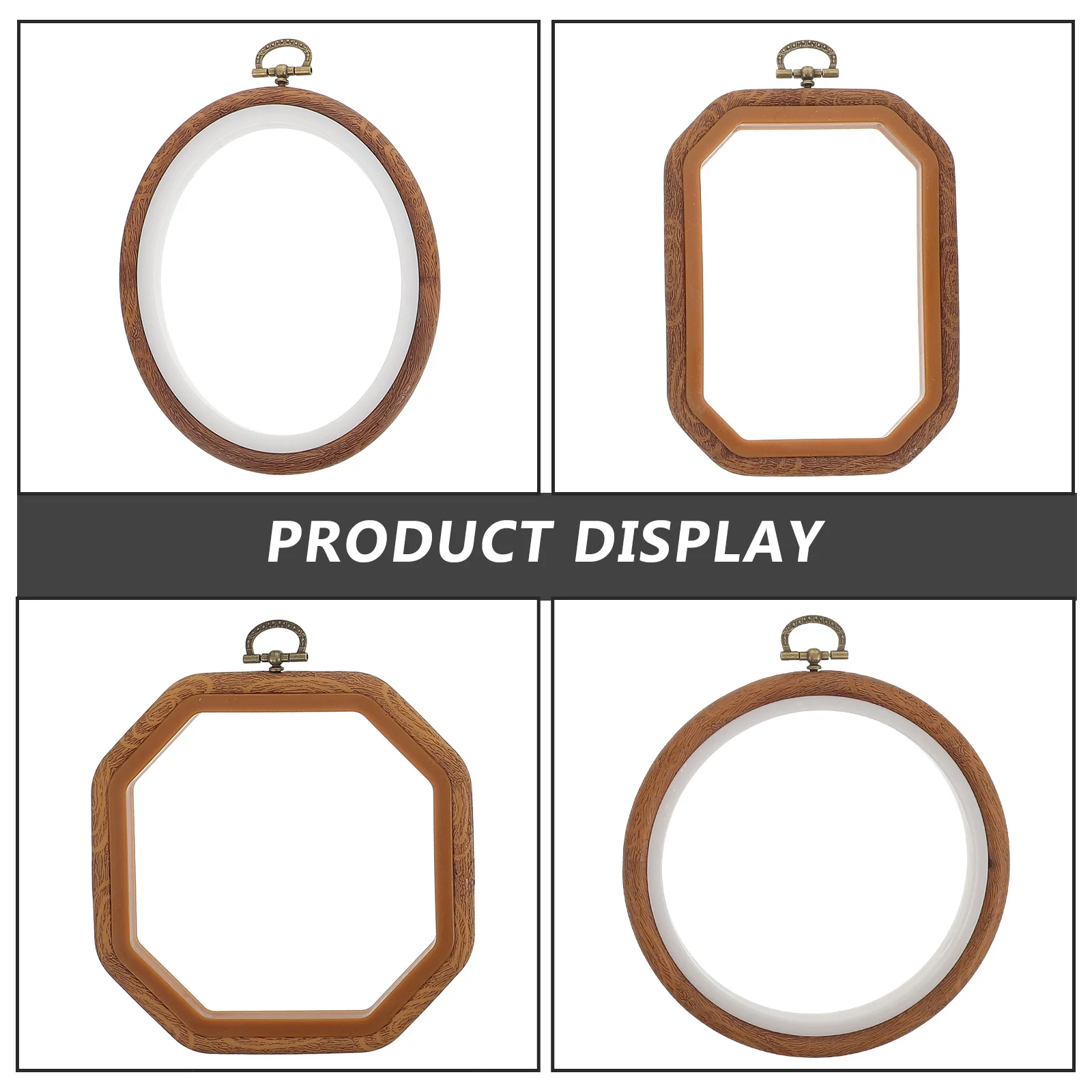 4 قطعة مجموعة إطارات التطريز الأطواق عبر غرزة مع قبضة عدم الانزلاق للعمل الفني اليدوي جدار ديكور مشاريع الخياطة الحرفية