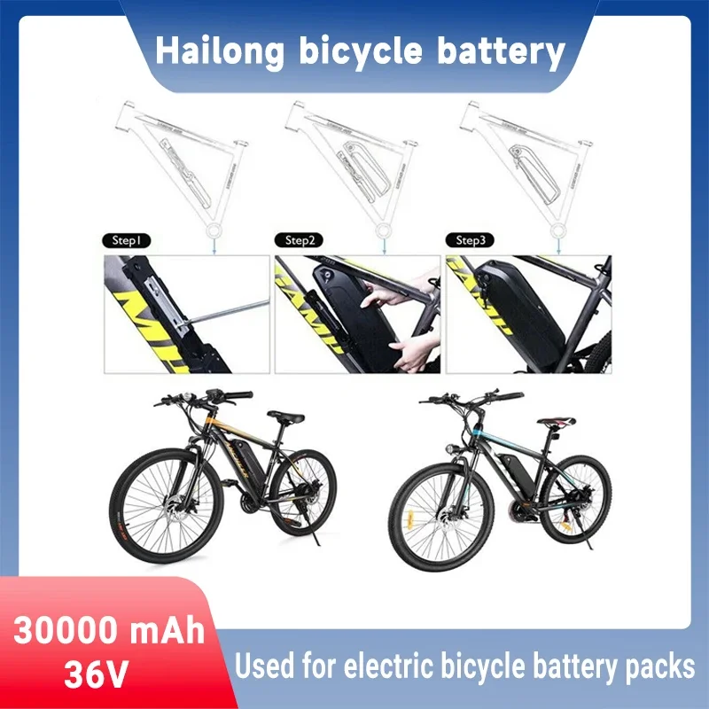 Imagem -04 - Bateria Elétrica do Mountain Bike de Hailong 36v 48v 52v 30ah 30a Bms para 350w 500w 750w 1000w Motor Bbs02 Bbs03 Bbshd Original