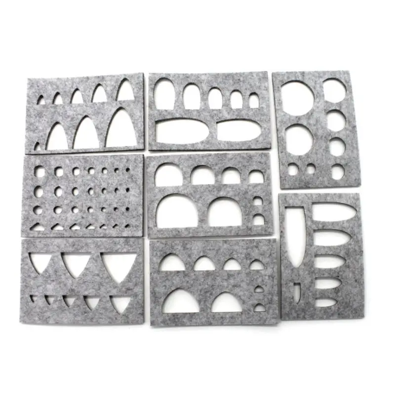 8pcs Wool Felt Mold Needle Felting DIY Craft Stencil Applique Handicraft Shaping Mould Sewing G5AB