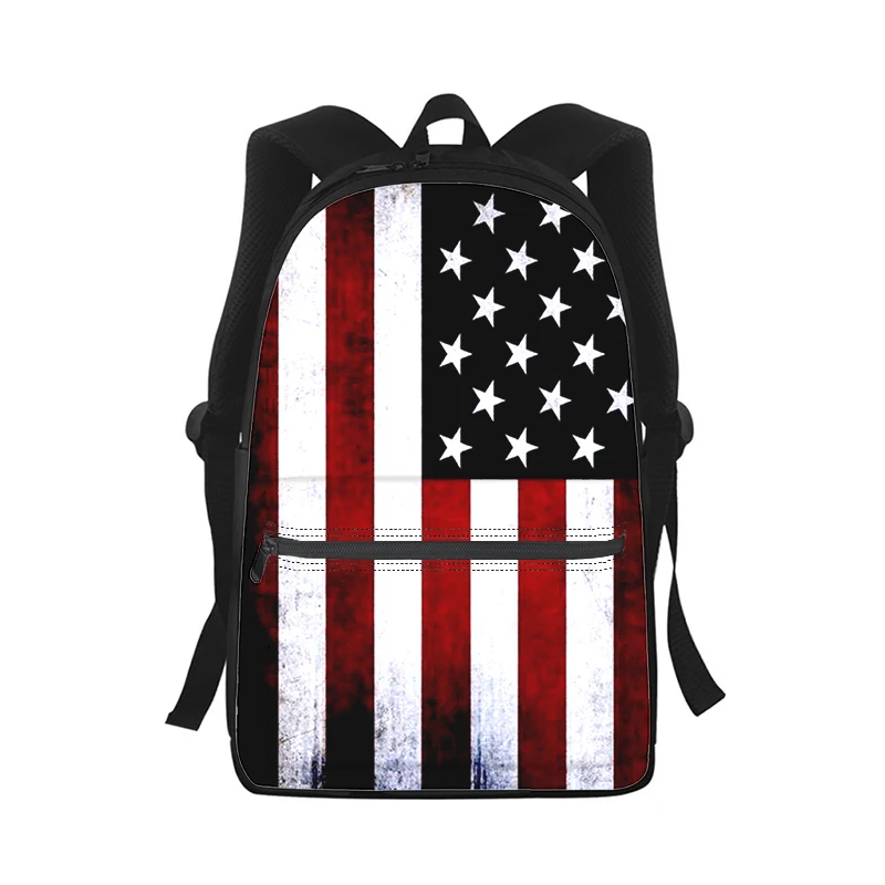 Bandeira americana dos eua das mulheres dos homens mochila impressão 3d moda estudante saco de escola portátil mochila crianças viagem bolsa de ombro