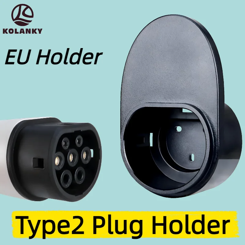 Kolanky Electric Vehicle Type 2 Charger Plug Holder EV IEC 62196-2 Charging Cable Plug Wall Mount Wallbox Socket Accessories