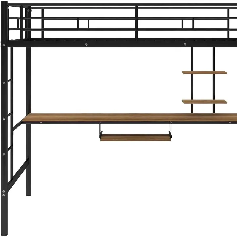 Modern minimalist present on all major platforms Metal Hostel Bed Multifunctional Small Duplex Apartment Loft Bed
