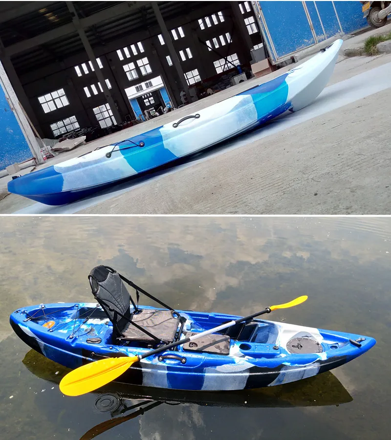 وصل حديثًا لعام 2025 قارب صيد كاياك خفيف الوزن للغاية بدواسة مقعد واحد من البلاستيك لقوارب الكاياك للترفيه المائي في الهواء الطلق 1 شخص2025