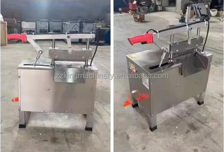 Commercial Electric Hydraulic Automatic Beef Cow Bone Cutter Stainless Steel Pig Sheep Ribs Bone Chopper Cutting Machine