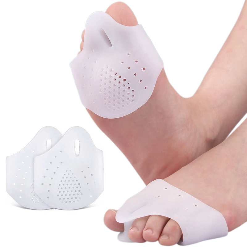 1Pair Gel Forefoot Pads Toe Separator Cushion Silicone Pain Relief Shoes Insoles Overlapping Toe Hallux Valgus Bunion Corrector