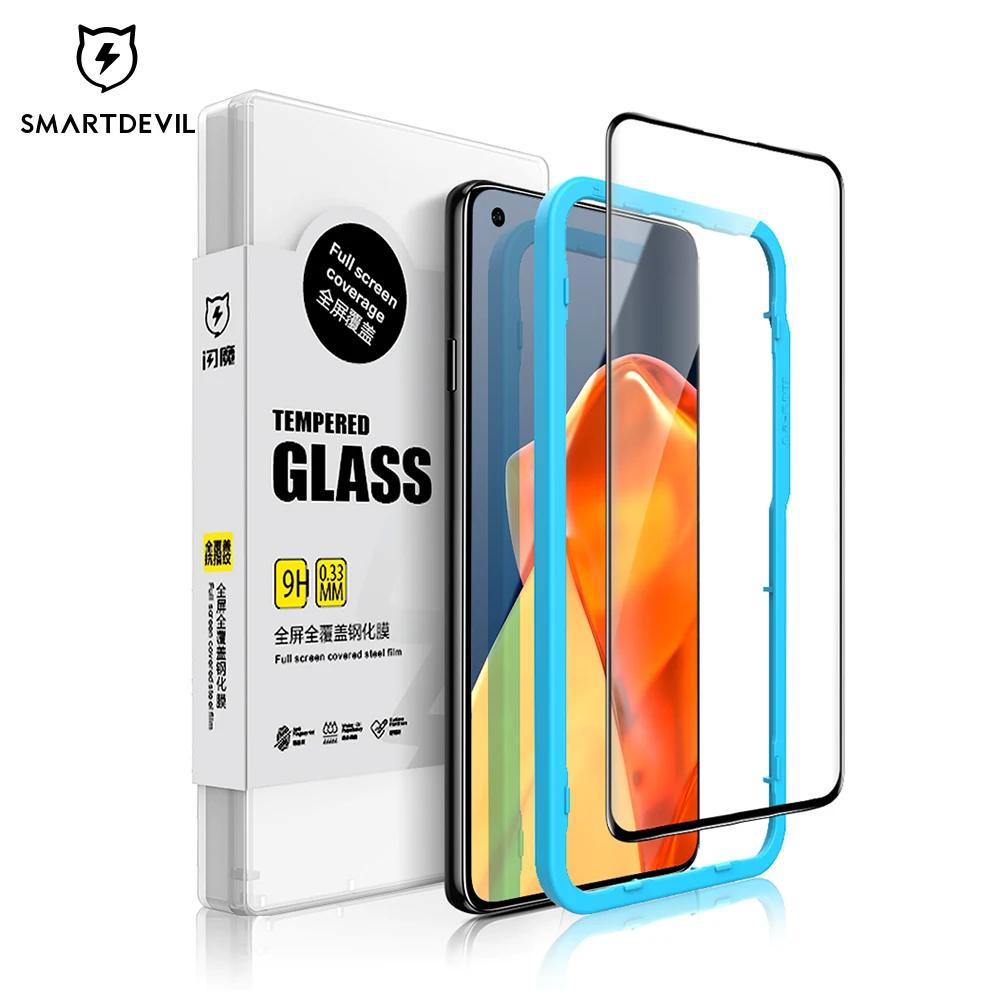 SmartDevil Tempered Glass for One Plus 10T 5G 9RT 8T 9 9R Screen Protector Film Black Protective Guard Original Full Cover HD