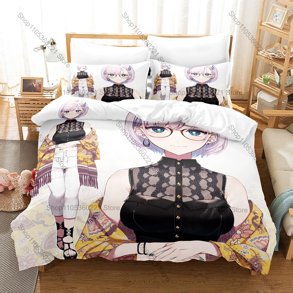 Pavolia Reine Character Print Duvet Cover + 2 Pillowcases, Cute Virtual Idol Cozy Bedding for Daily Use