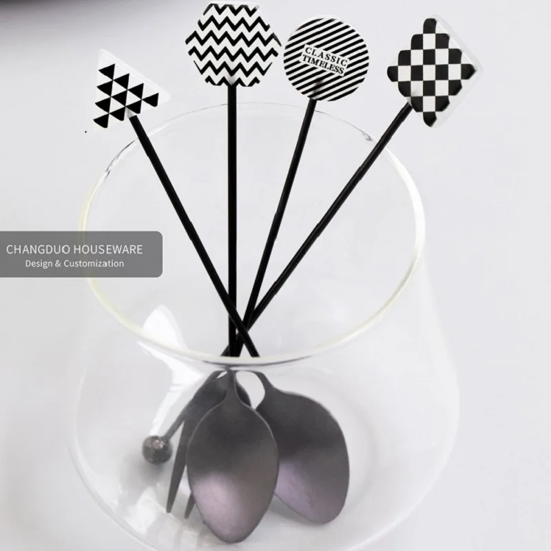 1pc Stainless Steel Stirring Spoon Fork Coffee Cake Dessert Tea Ice Cream Creative Teaspoon Spoon Kitchen Tableware