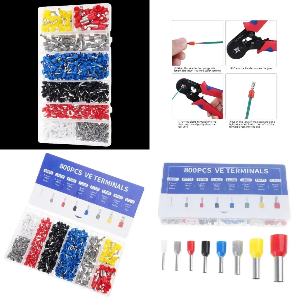 Electrical Wire Terminals Insulated Ferrule Pin End Assortment Box for Project high quality