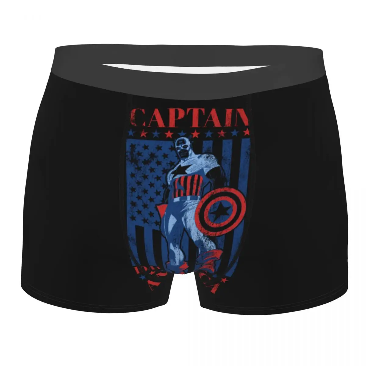 Custom Male Fashion Vintage Captain America 1941 Underwear Boxer Briefs Breathable Shorts Panties Underpants