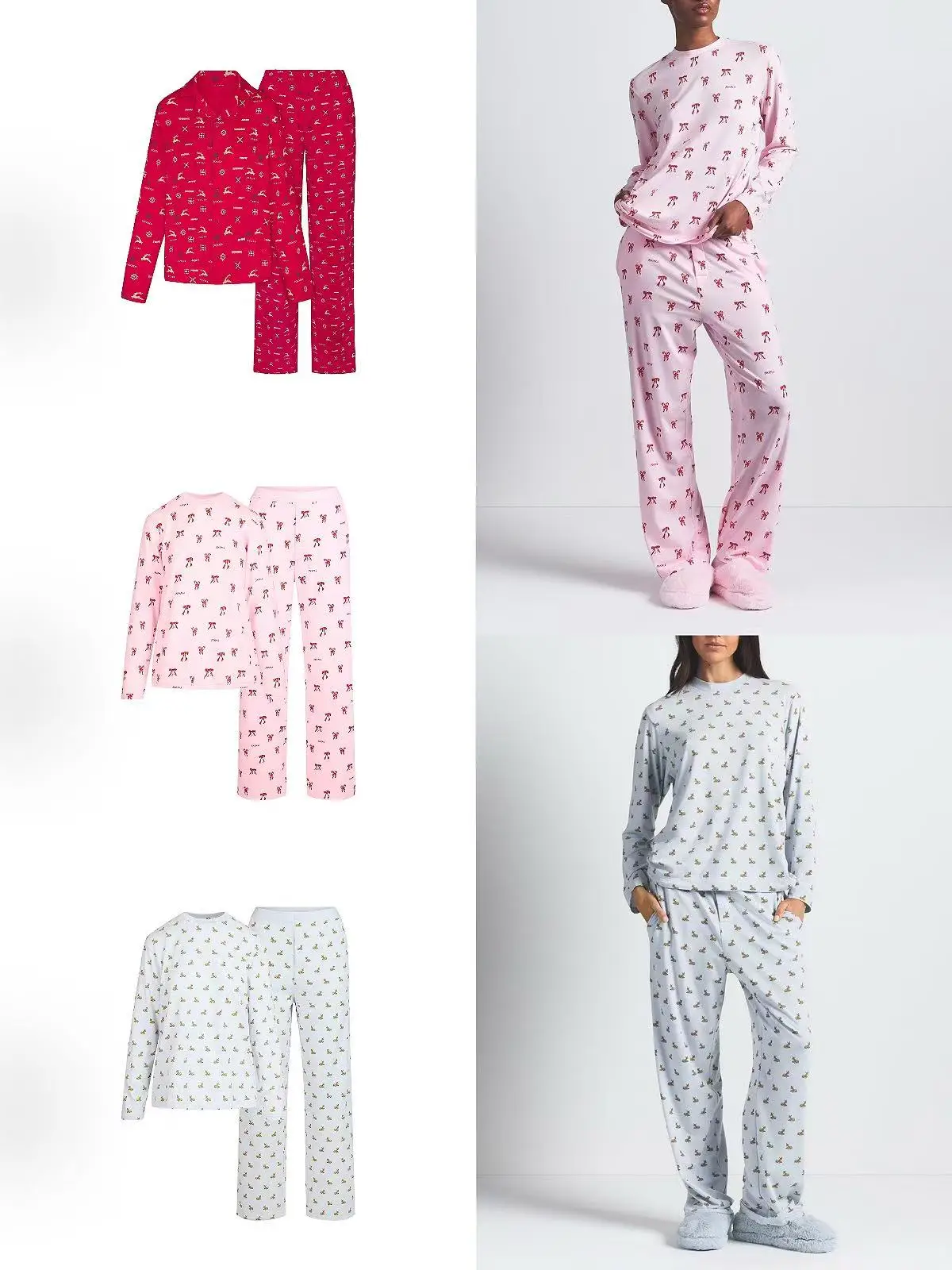 

Новый комплект домашней одежды с цветочным принтом: свободные брюки прямого кроя и кофта с длинным рукавом. Элегантный вязаный комплект для женщин.