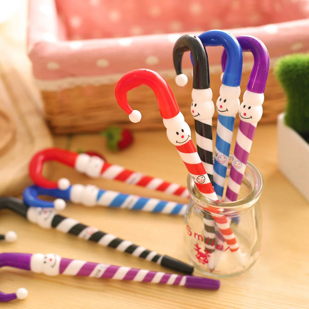 

20Pcs Snowman Umbrella Christmas Ballpoint Pens Cartoon Style Blue Ink 0.5mm for School Office Kids Holiday Writing Gift