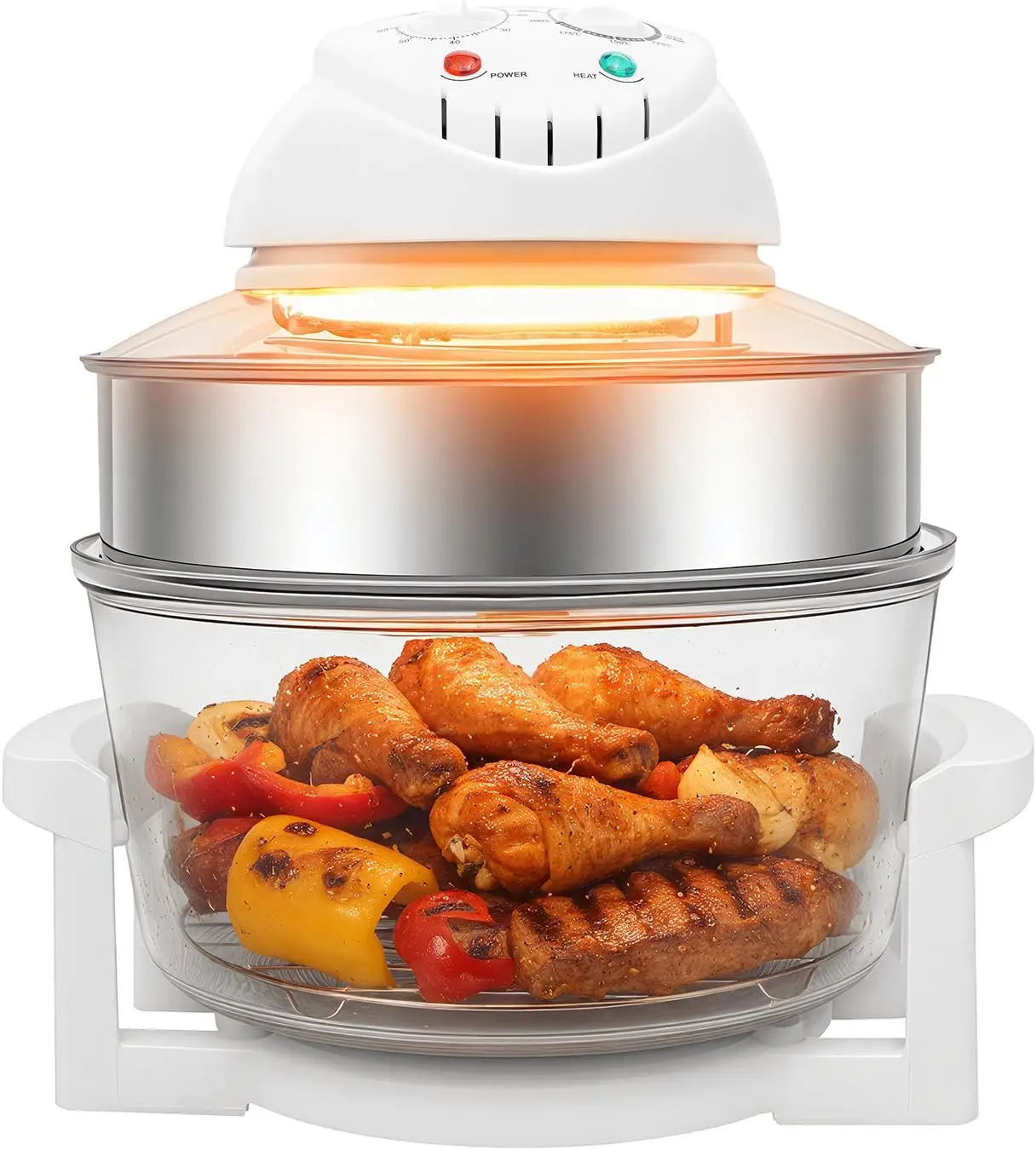 Extra Large Glass Air Fryer Oven, 17.96Qt Halogen Family Sized 4-in-1 Cooker with Viewable Window, 2 Stainless Steel Racks + Exp