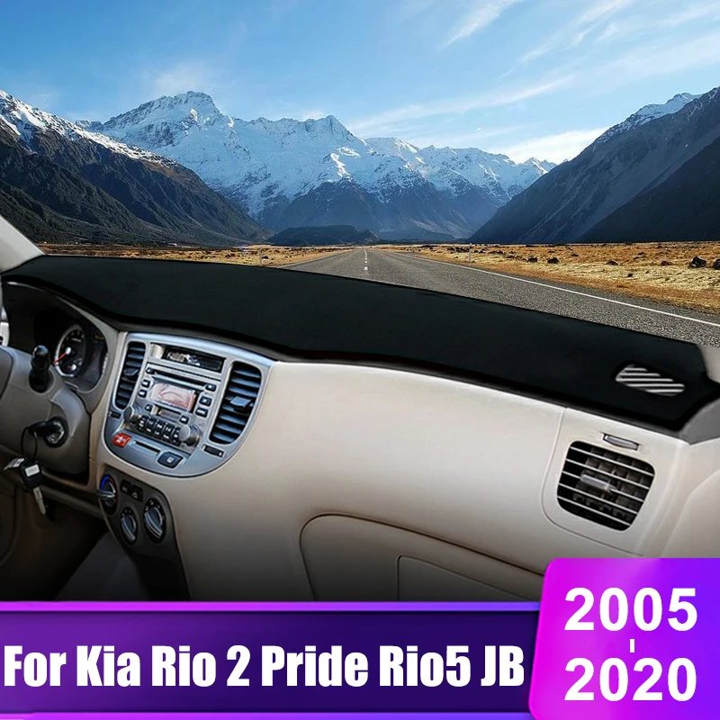 For Kia Rio 2 JB 2005 2006 2007 2008 2009 2010 New Pride Rio5 Car Dashboard Cover Sun Shade Non-slip Mat Interior Accessories