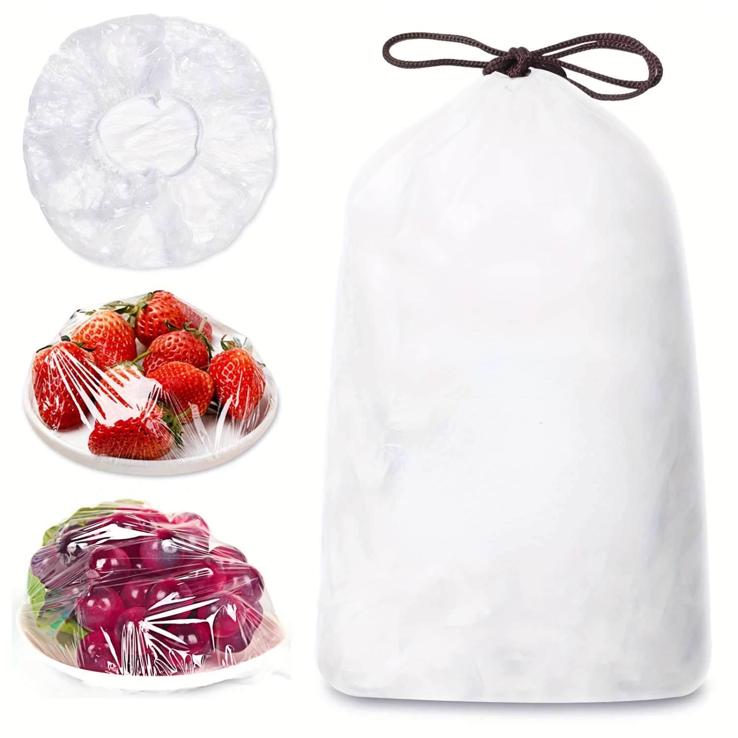 Elastic Fresh Keeping Bags, Stretch Plastic Wrap Bowl Covers Food  Covers Alternative to Foil for  Outdoor Picnic Universal Kitc