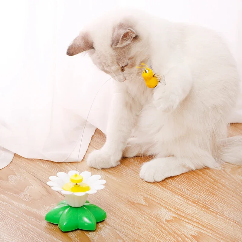 التلقائي الكهربائية الدورية لعبة القط الملونة فراشة الطيور الحيوان شكل البلاستيك كلب هريرة اللعب التفاعلية القط الملحقات