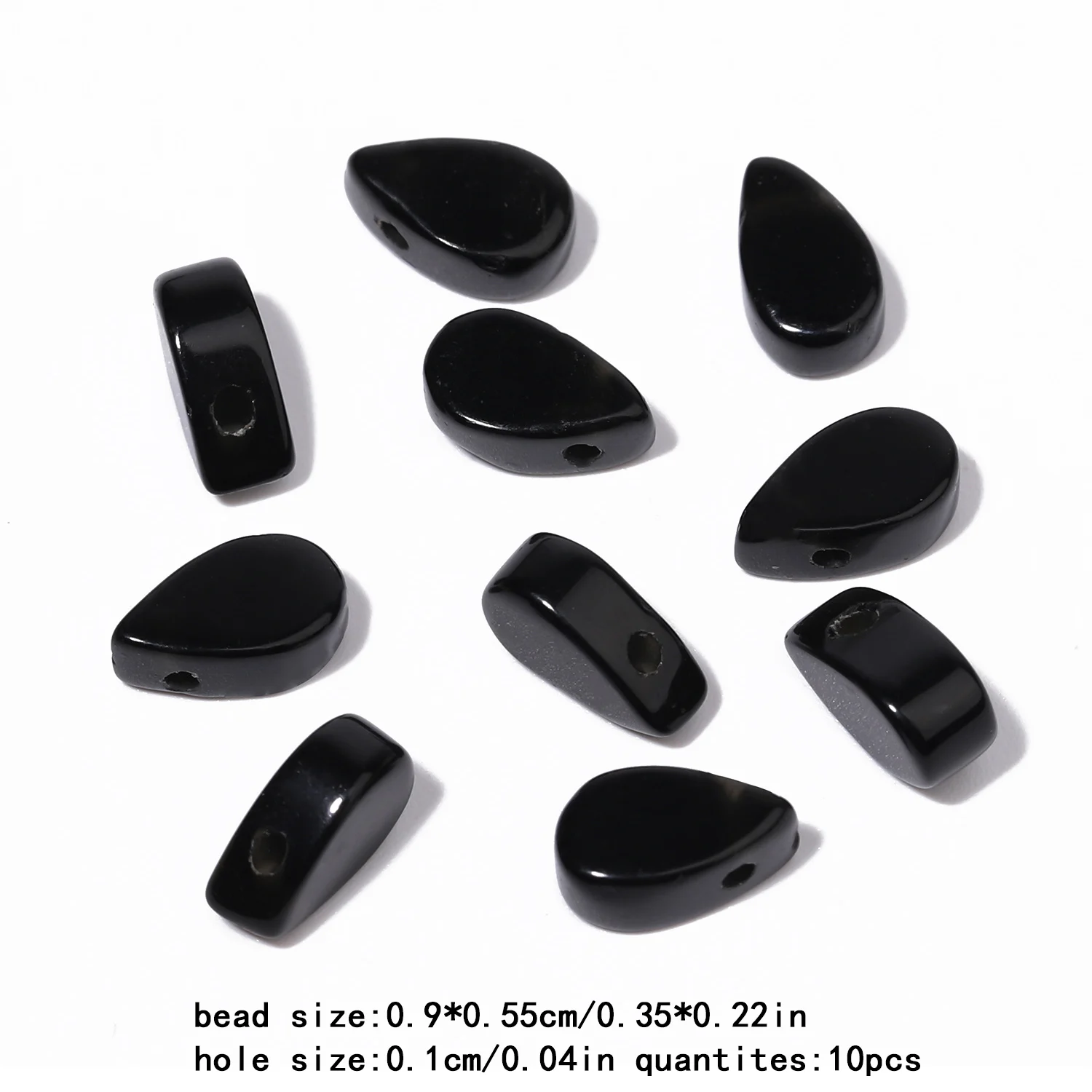 9x5.5mm Water Drop Shape Natural Black Onyx Stone Bead For DIY Jewelry Making Craft Necklace Bracelet Charms Pendant Accessories