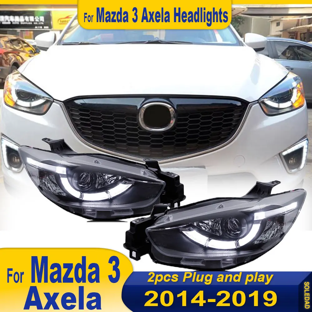 Car LED Headlight For Mazda CX-5 CX5 2014 2015 2016-2019 Headlights LED DRL Running lights Bi-Xenon Beam Fog lights angel eyes