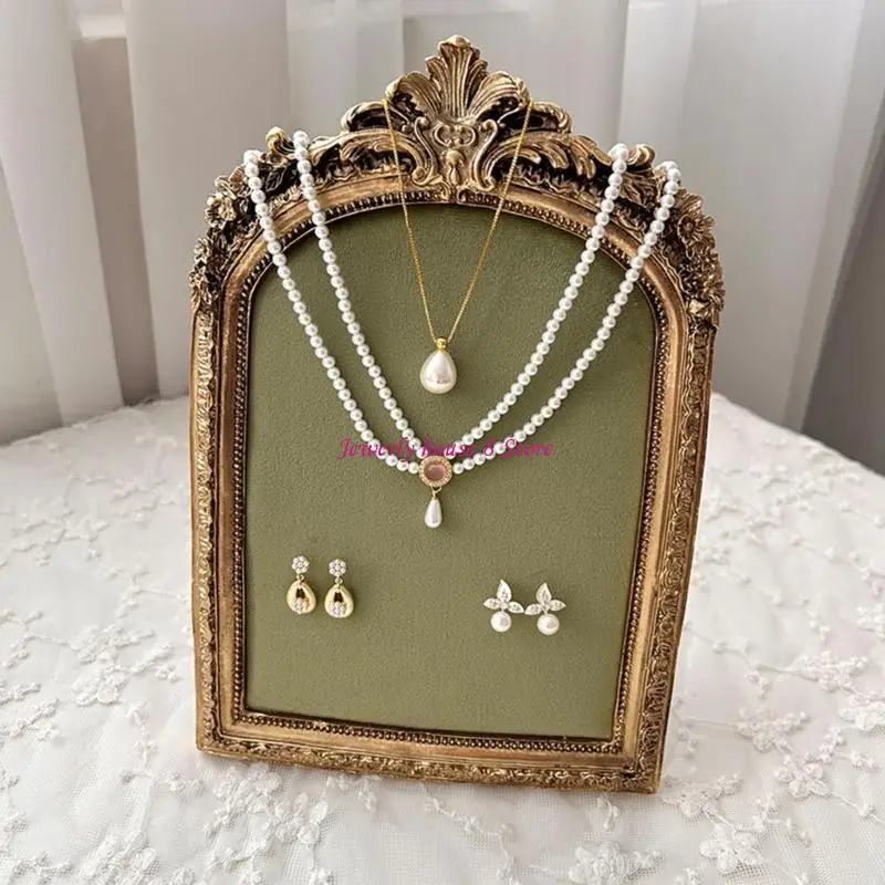 

Antique Inspired Jewelry Organizers Flannel Surfaces Earring Necklace Exhibition Display