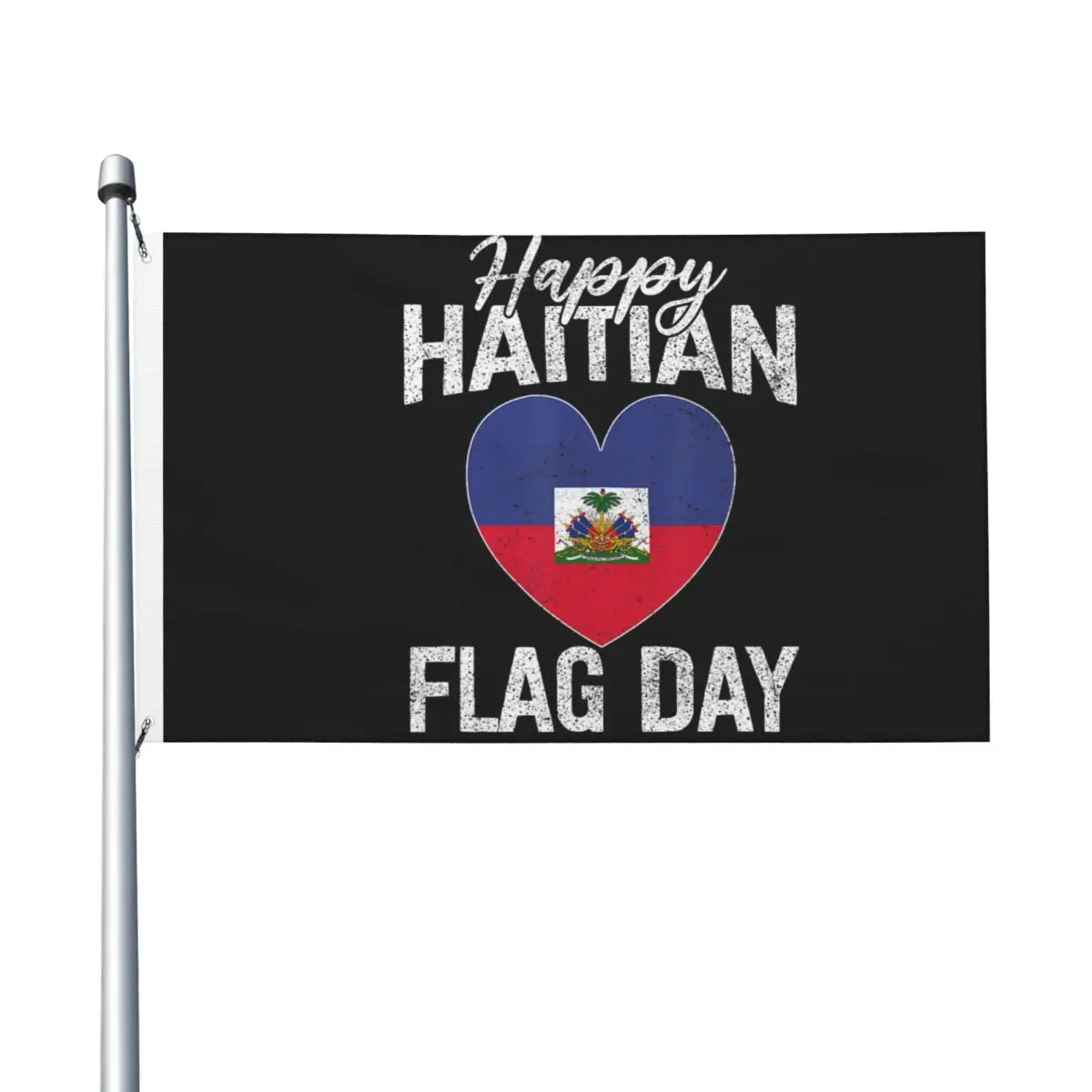 Happy Haitian Flag Day Heart Haiti Flag Flag Pattern 3x5 ft Flags Hanging Polyeste Quality Banner For College Dorm Room Bedroom