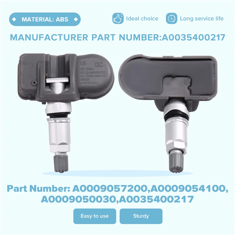 

TPMS Sensor A0035400217 For Mercedes-Benz ML C CLA CLK CLS E G GL GLK R S SL SLK Class Smart Fortwo 433Mhz A0009050030