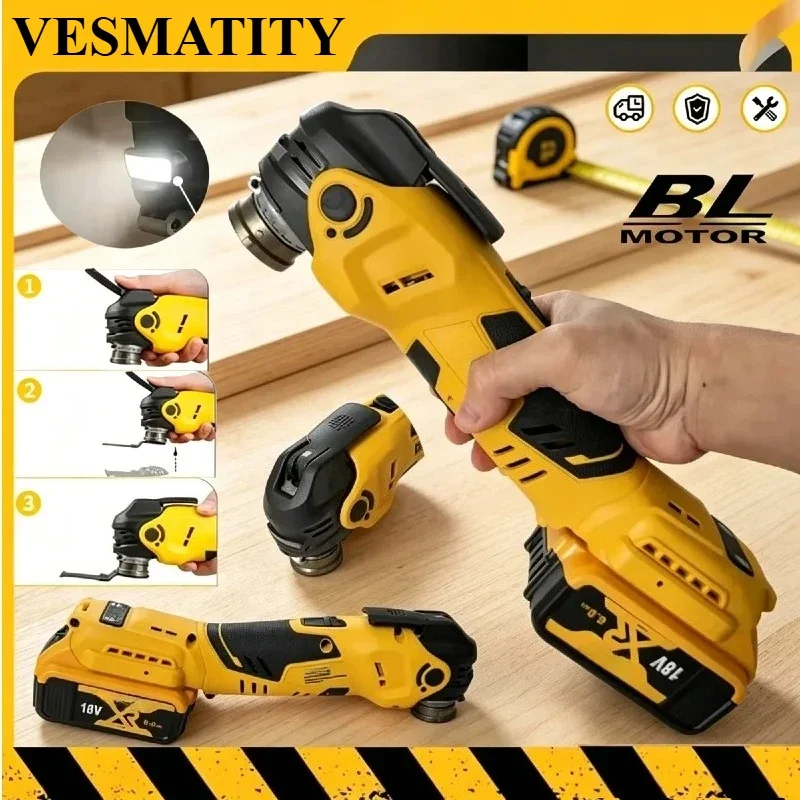 Brushless Oscillating Multi Tool Cordless Multi Function Saw Trimmer Shovel Cutting Tool Fit 20V Battery For Woodworking Renovat