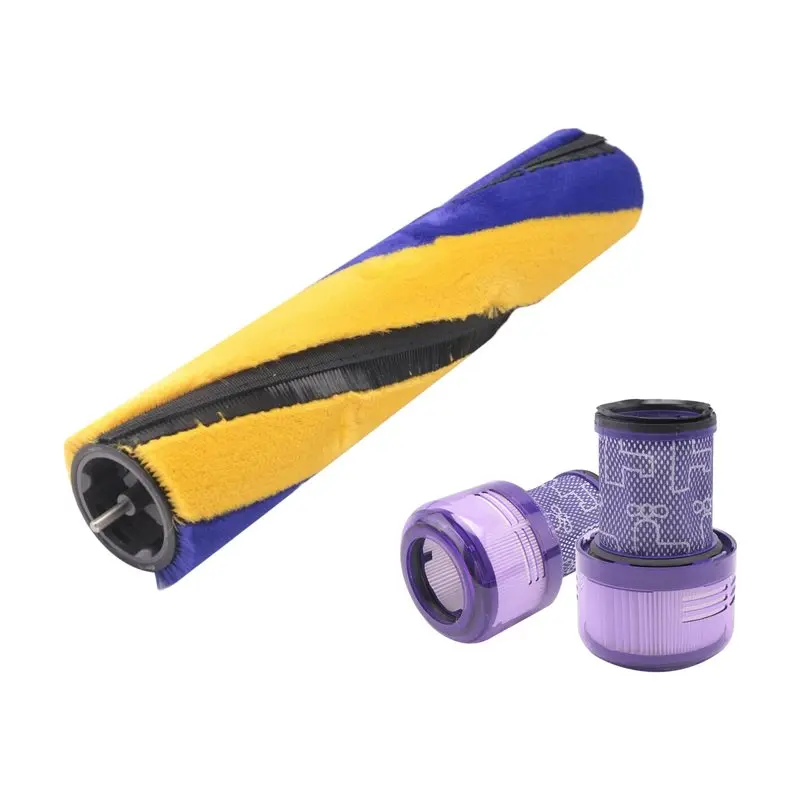 N10R-For Dyson V12 Detect Slim Roller Brushes, Vacuum Cleaner Roll Floor Nozzle Accessories With HEPA Filter