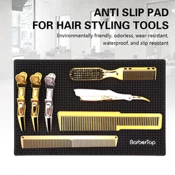 Mini Hairdressing Tool Pad Non-Slip Station Mat Clippers Scissors Trimmers Haircut Tools Storage Barbershop Anti-skid Holder