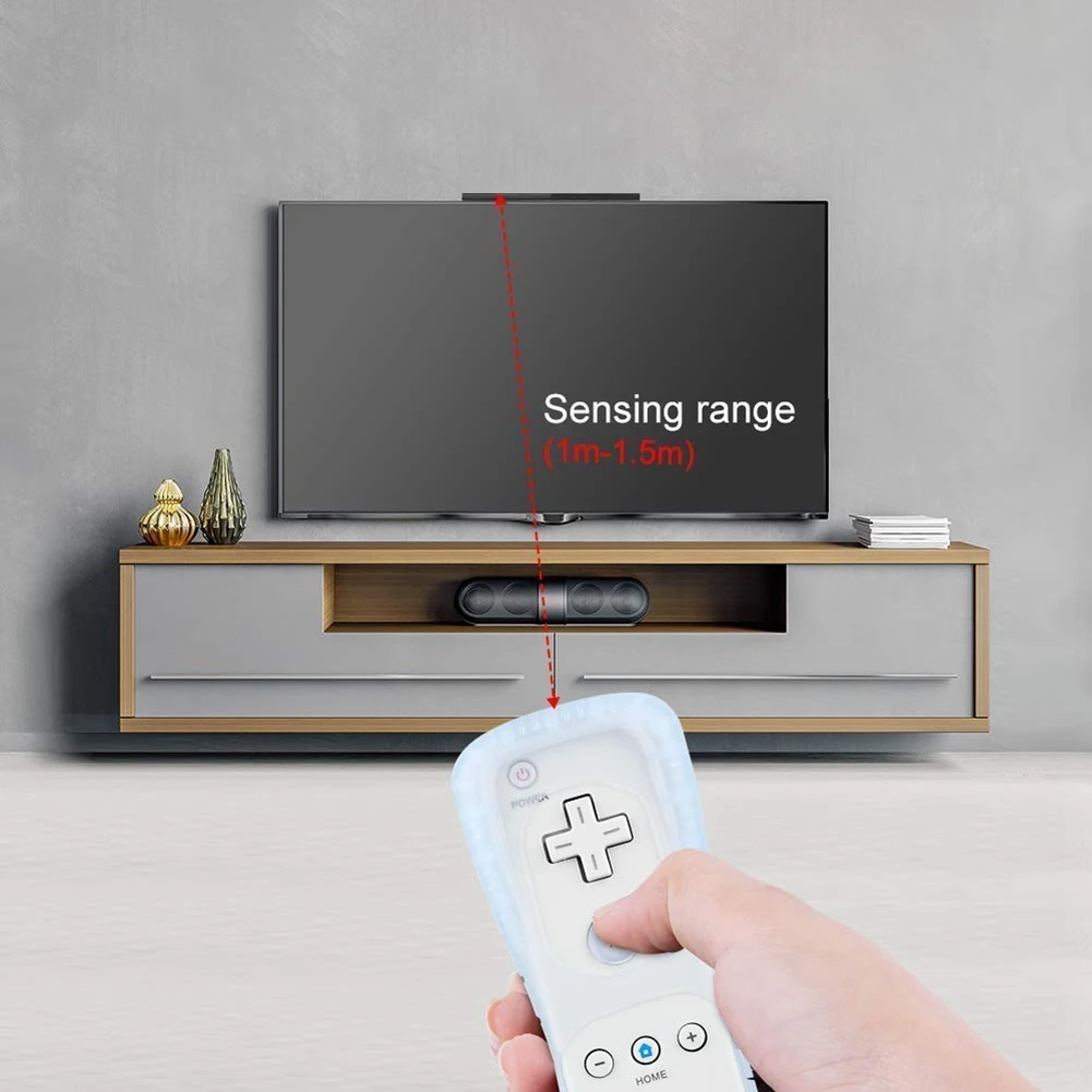 T88C USB Wired Sensor Bar for Replacement Infrared IR Ray Motion Sensor Signal Receiver for System with Stand-Black