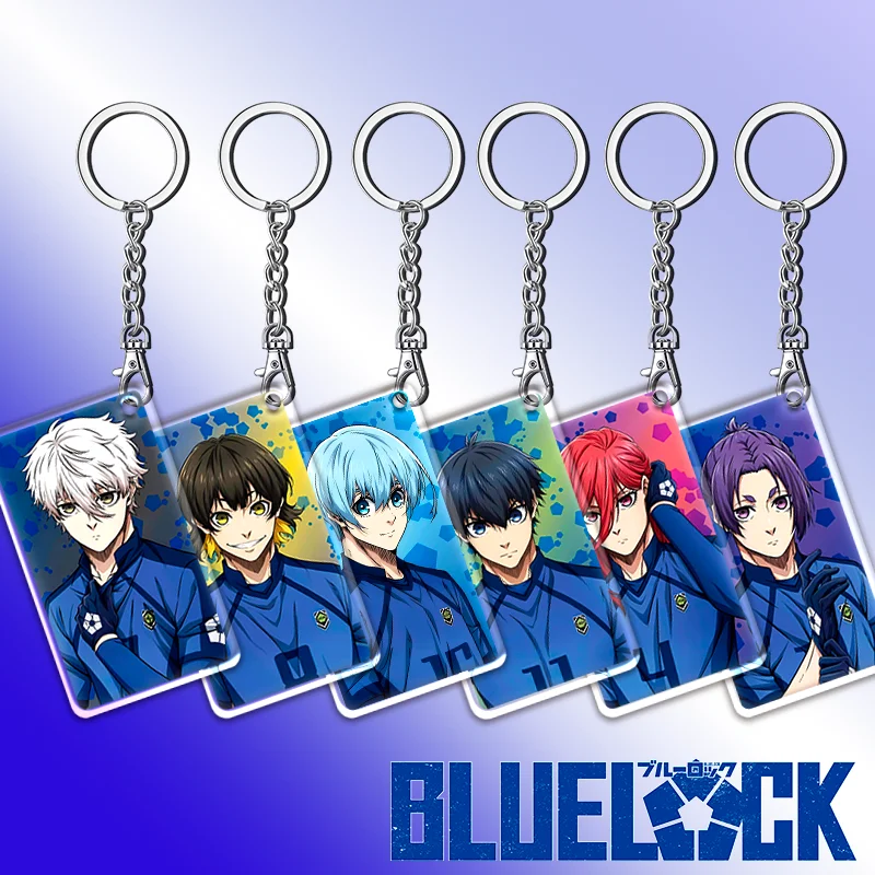 12cm BLUE LOCK Acrylic Keychain Anime Periphery Decoration Student Backpack Key Pendant Isagi Yoichi Bachira Meguru Party Gift