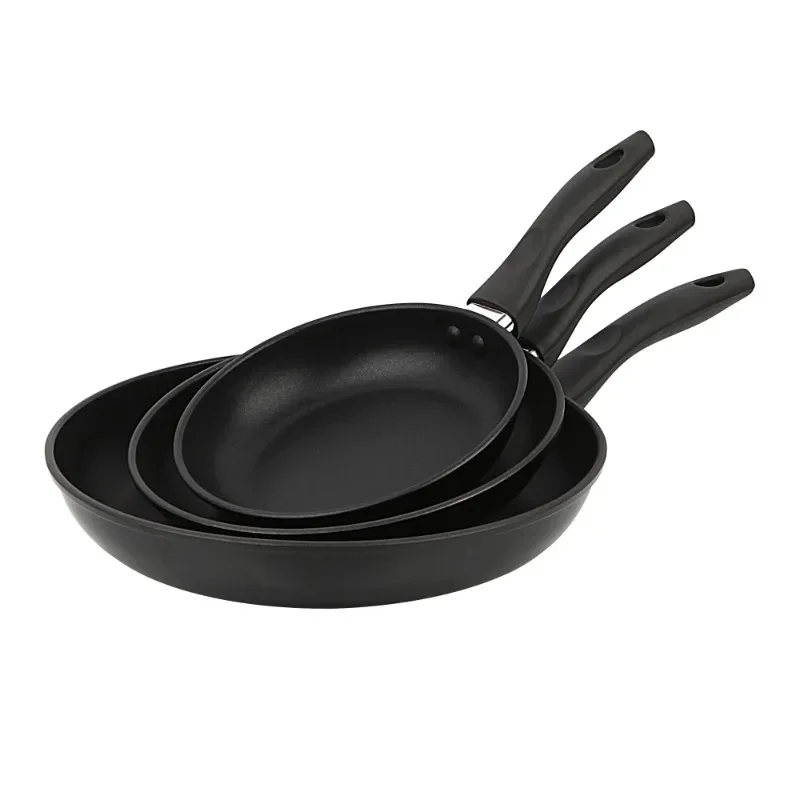 

NEW 3-Piece Non-Stick Aluminum Skillet Set, Black