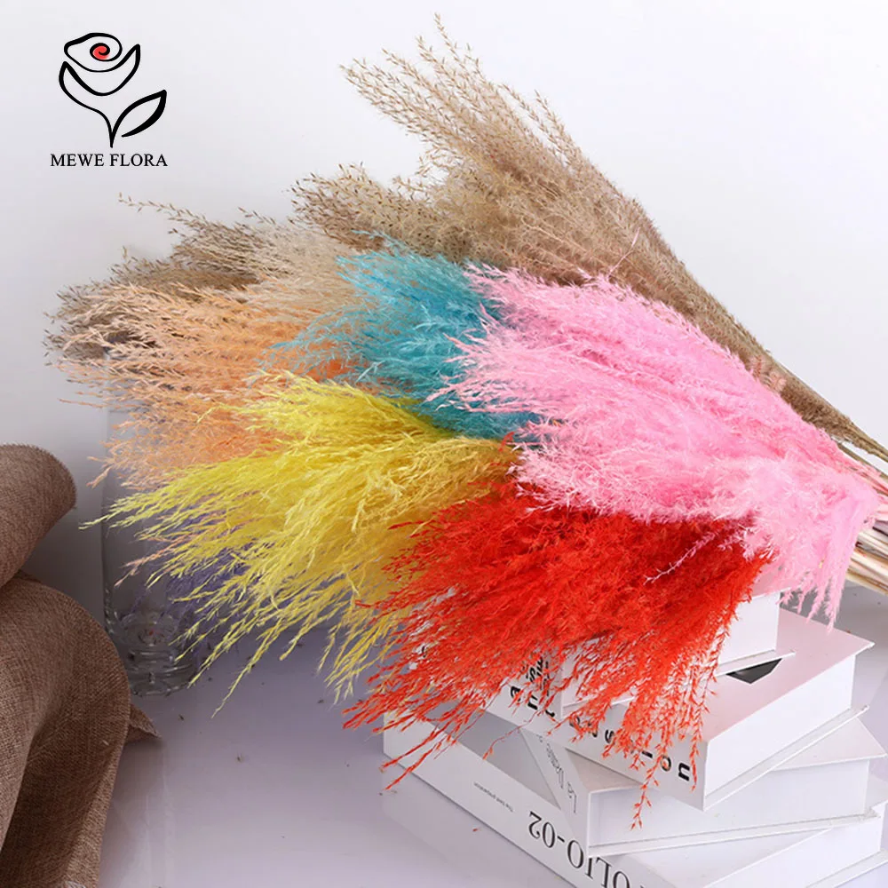 

Dried Flowers Fluffy Whisk Bouquets for Living Room Wedding Decoration Natural Pampas Grass Home Decor Garden Wall Arrangement