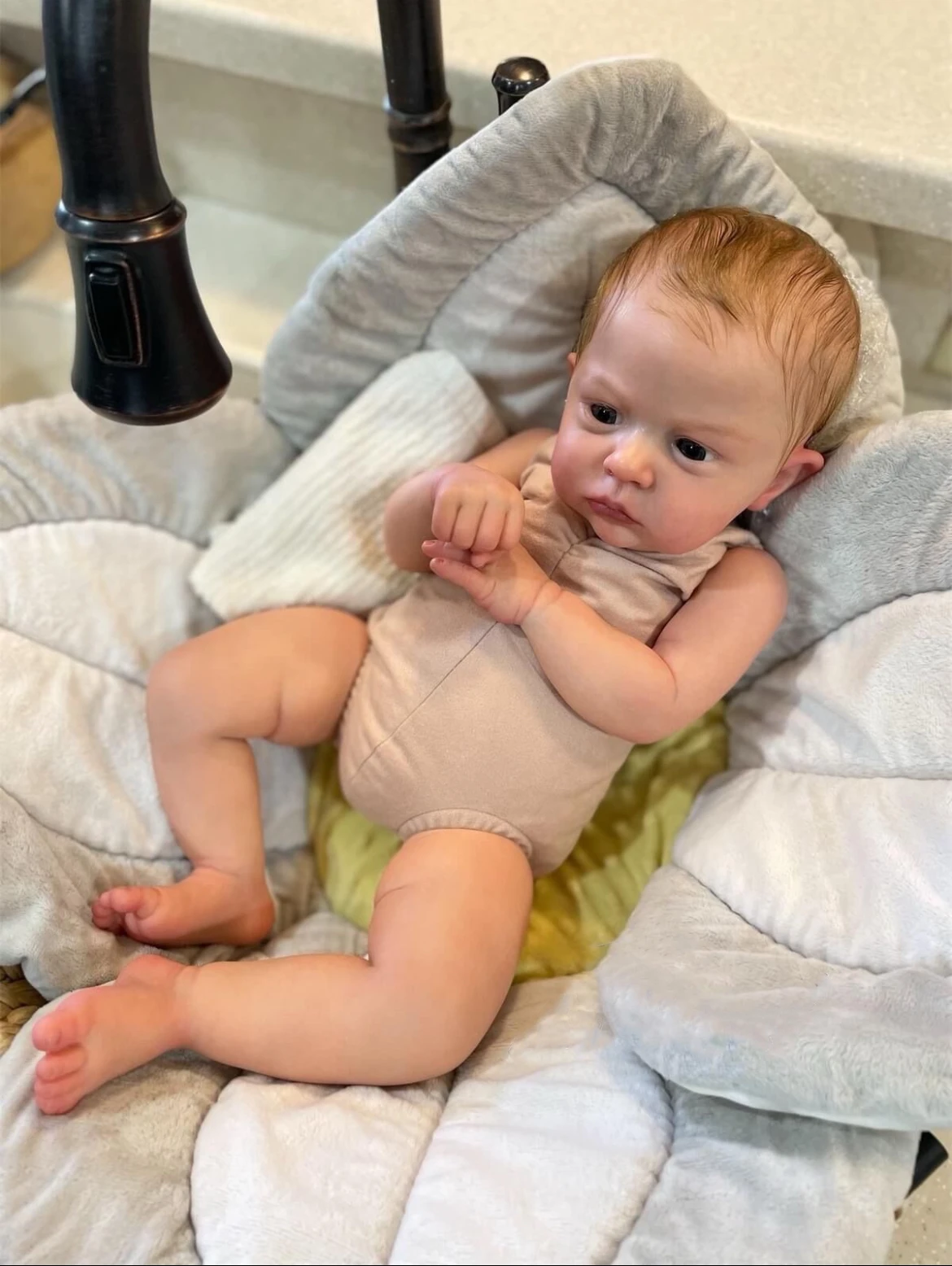 Boneca bebê reborn realista Rosalie de 24 polegadas – recém-nascido realista feito à mão com pele 3D e veias visíveis, presente de aniversário para crianças