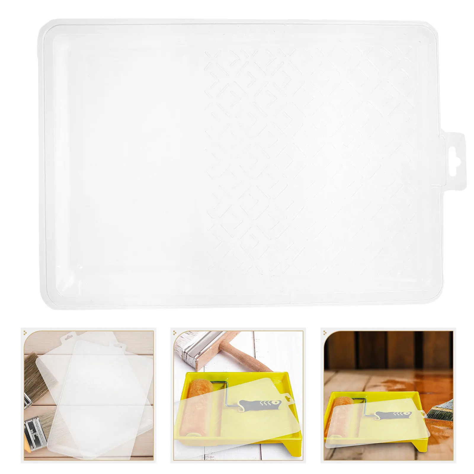 5Pcs Transparent Plastic Paint Tray Liners Compatible with Standard Roller Trays - Disposable Clear Liner for Quick Clean