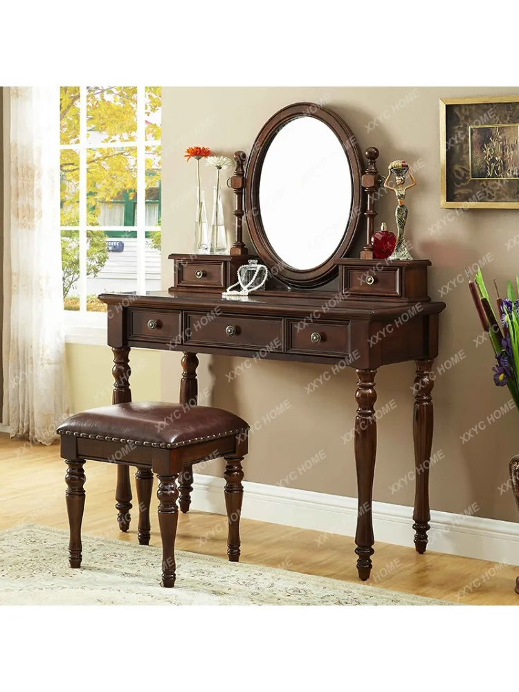 Solid Wood Bedroom Dresser Women\'s Bedroom Small Apartment European Simple Dressing Table